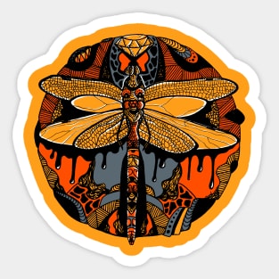 Orangrey Circle of the Dragonfly Sticker